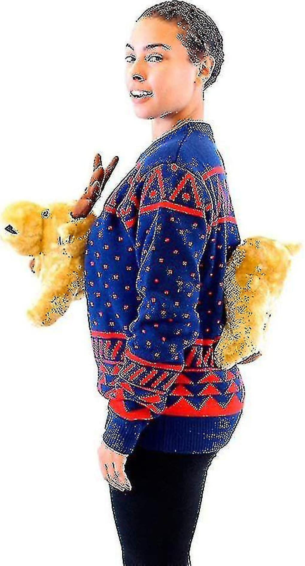 3d T-rex Red And Green Adult Jumper Ugly Christmas Sweater Y1