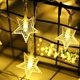 thumbnail image 3 of Luces de cadena de estrellas con batería LED 6 m 40 estrellas LED Luces de hadas blancas cálidas con control remoto 8 modos Luces de hadas de Navidad interiores al aire libre impermeables pa, 3 of 4