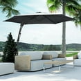 thumbnail image 2 of Outsunny Parasol Déporté de Patio 10 Pieds avec Base, Gris Foncé, 2 of 10