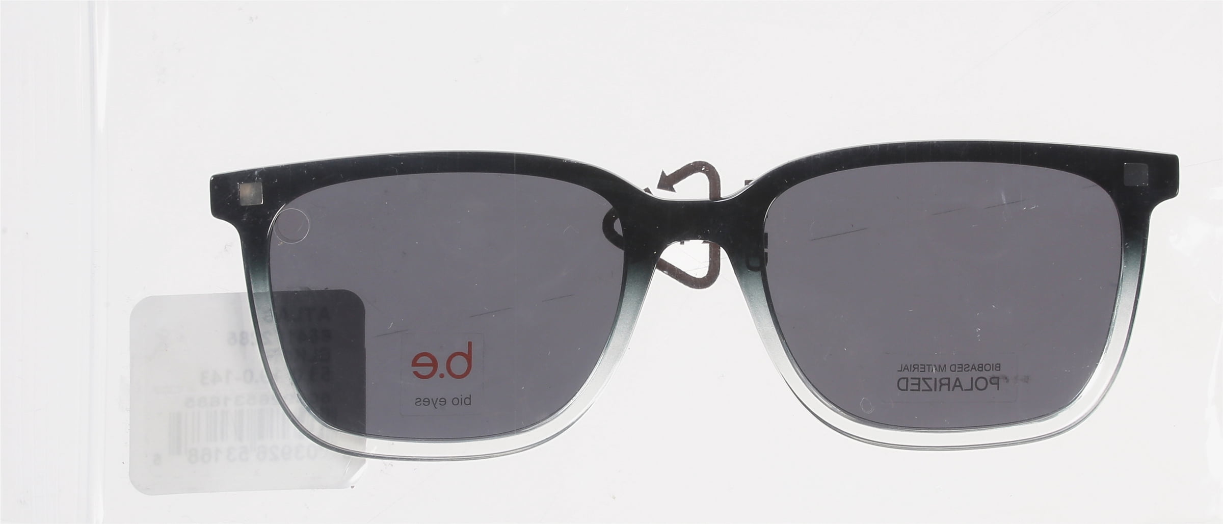 Bio Eyes Men's Atlas Sunglasses Clip Only, Black Gradient