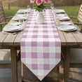 thumbnail image 6 of Pink Plaid Table Runner Linen Burlap Table Runner 90 Inches Long Spring Summer Farmhouse Buffalo Checkered Dresser Scarves for Kitchen Island Coffee Dining Party Wedding Banquet Holiday Decor 13"x90", 6 of 8