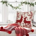 thumbnail image 4 of Btomtd 17.7x17.7 in Red White Snowflake Deer Christmas Pillow Cover Decorative Throw Pillowcase Cushion Cases for Home Sofa Couch Bed Car Xmas Decor, Red-C, 4 of 6
