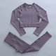 thumbnail image 1 of Top de manga larga sin costuras para mujer, mallas de cintura alta, pantalones, conjunto de Yoga, ropa de entrenamiento, ropa deportiva para gimnasio, Fitness, traje deportivo de realce, 2 uds., 1 of 5