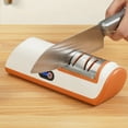 thumbnail image 2 of USB-Rechargeable Electric Knife Sharpener for Home Kitchen - 2-Stage Automatic Sharpening & Polishing Tool with Non-Slip Base, Suitable for Chef Knives, Fruit Knives & More, Compact ABS+Alloy Design, 2 of 4