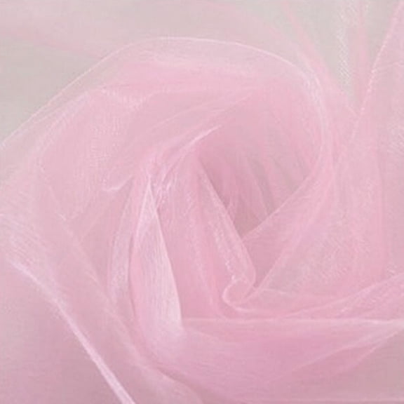 Organza Sheer Fabric, 196.9x18.9 Inch Tulle Fabric, Soft Sheer Gauze for Wedding Party Stage Home Decoration (Pink)