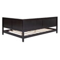 thumbnail image 6 of Full Size Daybed with Backrest and Armrests, Solid Wood Platform Frame with Sturdy Slats Support, Dual-use Low Sofa Bed for Bedroom Living Room, No Box Spring Needed, Espresso, 6 of 7