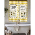 thumbnail image 7 of Bedroom Curtains 63 Inches length, Summer Gnomes Window Treatment Curtain Drapes, Yellow Plaid Sweet Bee Spring Floral Rod Pocket Curtain Panels for Living Room Kitchen, 42"x63", 2 Panels, 7 of 7