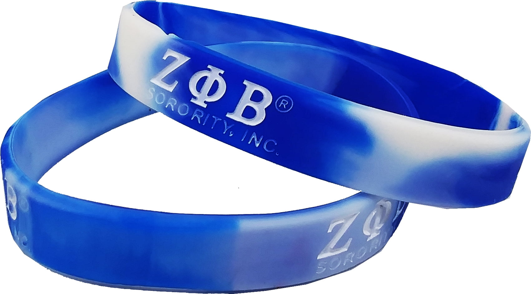 Cultural Exchange Sigma Gamma Rho Tie-Dye Silicone Wristband Pack of 2 - Blue/Gold - 8 