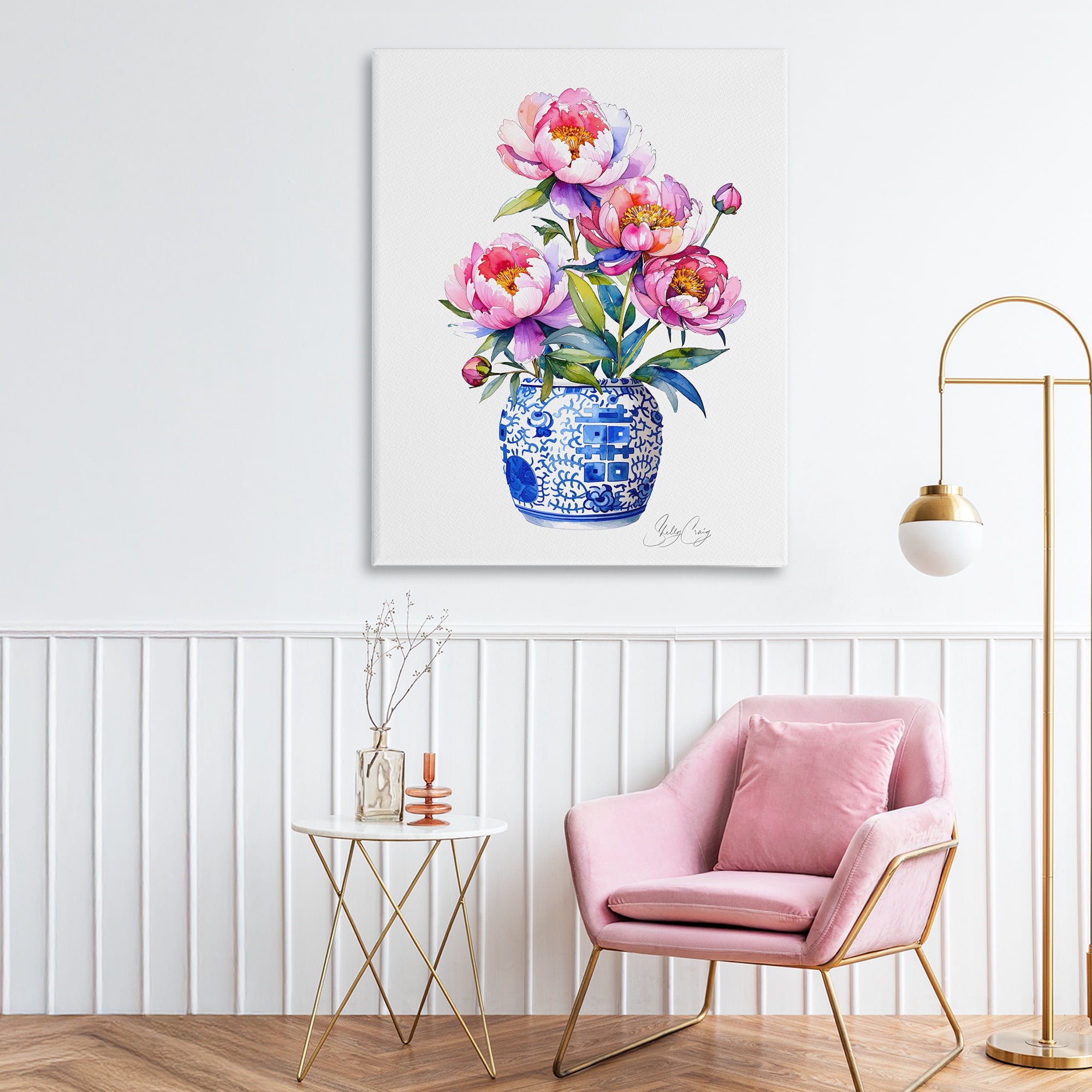 Stupell Industries Blue Dynasty Blooms Canvas Wall Art, design by Shelly Craig