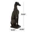 thumbnail image 4 of 12" x 31" Brown Polystone Dog Sculpture, by DecMode, 4 of 18