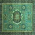 thumbnail image 1 of Ahgly Company Indoor Square Oriental Turquoise Blue Modern Area Rugs, 8' Square, 1 of 4