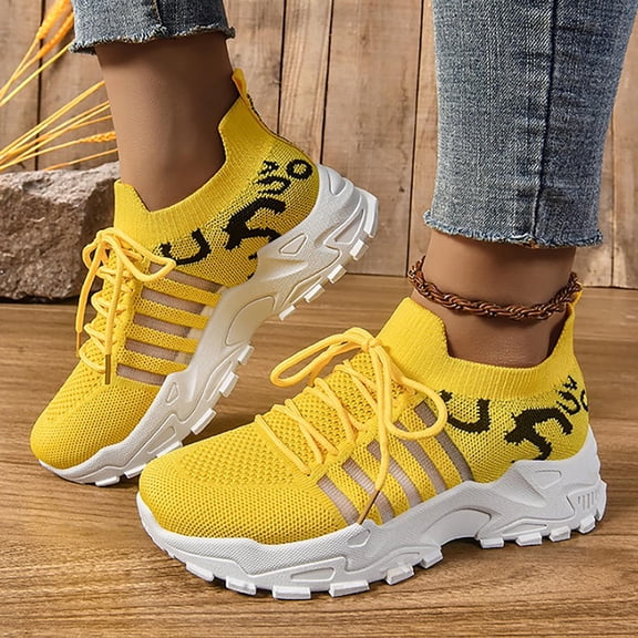 XIMIN Women’s Casual Sneakers Slip-Resistant Lightweight Breathable Shoes Flexible with Abrasion-Resistant Sole Tennis Shoes for Walking Gym Travel