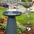 thumbnail image 2 of Sunnydaze Gleeful Garden Metal Outdoor Bird Bath - Matte Blue, 2 of 8