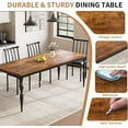 thumbnail image 6 of Rectangular Dining Table for 6-8,78 inch Large Wood Farmhouse Dinner Table with Metal Legs and Large Tabletop for Kitchen Dining Room Living Room, 6 of 8