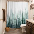 thumbnail image 3 of Green Forest Shower Curtain - Water Repellent Fabric Shower Curtains Washable, Green Ombre Trees Watercolor Pine-Trees Decorative Polyester Cloth Bathroom Curtains Modern Bath Decor 36"x72", 3 of 8