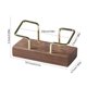 thumbnail image 3 of Portatarjetas de visita de madera maciza | Estante metálico para organizador de escritorio de alta gama | Accesorio moderno de escritorio para oficina, restaurante y hotel | Beige/Marrón, 3 of 6