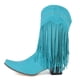 thumbnail image 4 of Retro remache borlas Botas Largas flecos botas de vaquero del Western mujeres 2023 Vintage mujer tacones gruesos botas informales Slip On zapatos femeninos, 4 of 5