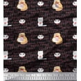thumbnail image 1 of Soimoi Poly Crepe Fabric Sweet Cat Kids Printed Fabric 1 Yard 52 Inch Wide, 1 of 3