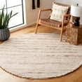 thumbnail image 2 of SAFAVIEH Marbella Burton Striped Wool Area Rug, Taupe/Ivory, 6' x 6' Round, 2 of 7