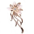 thumbnail image 3 of Racing Butterfly Opal Flower Brooch Rhinestone Crystal Brooch Pin Wedding Party Women Jewelry, 3 of 7