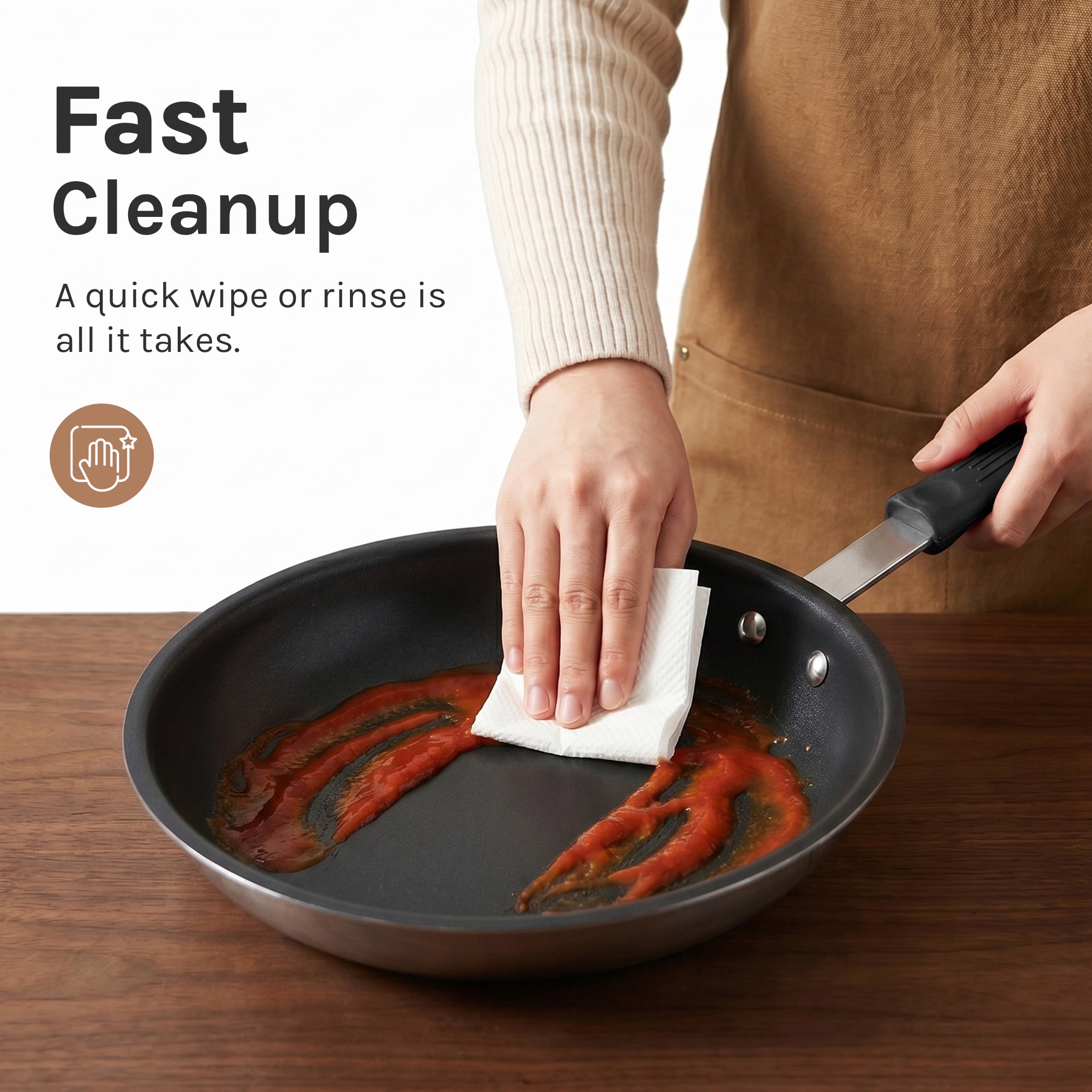 edx Ceramic Nonstick Frying Pan, 10-Inch Egg Pan, Aluminum Pans with Stainless Steel Base, Nonstick Pan Skillet, Oven & Dishwasher Safe, Black