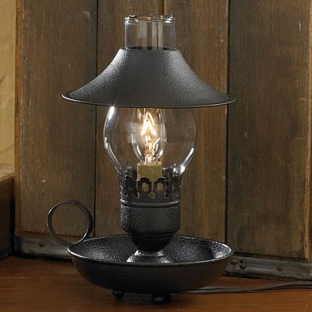 - Black Chamberstick Lamp with Shade