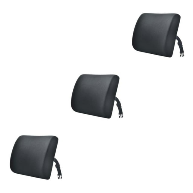 Transemion Relieve Back Pain Memory Cotton Lumbar Support Pillow Wide Application black 33x32x10cm 3Set