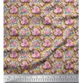 thumbnail image 1 of Soimoi Cotton Cambric Fabric Leaves & Rose Floral Decor Fabric Printed Yard 56 Inch Wide, 1 of 3