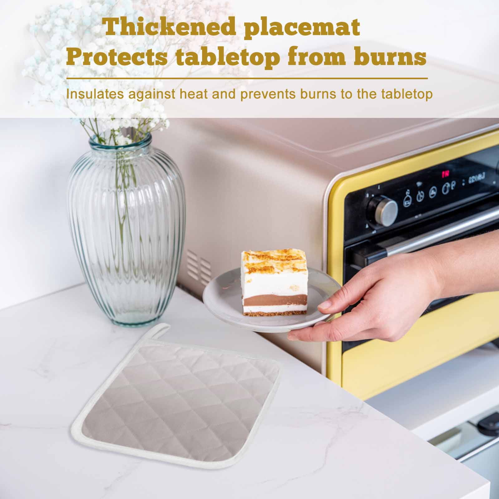 Beige Ombre Pot Holders for Kitchen Heatproof Potholder, 3 Pack White Gradient Modern Abstract Art Hot Pads Multipurpose Oven Pads Cloth Potholders Trivet for Cooking Baking