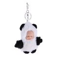 thumbnail image 1 of 10cm PomPom Sleeping Baby Doll Llaveros Llaveros Bolsas Colgante de encanto Blanco negro Sunnimix Sleeping Doll Key Chain, 1 of 8