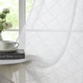 thumbnail image 2 of Fragrantex Embroidered Semi Sheer Cream Curtains 63 Inches Long 2 Panels Set, Linen Light Filtering Window Drapes for Bedroom, Grommet Linen Curtains for Living Room, 38" Wx63 L White, 2 of 5