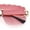 Gold - Burgundy, variant on Large Luxury Petal Bevel Rimless Curved Top Gangster Shade Sunglasses [Silver - Blue]