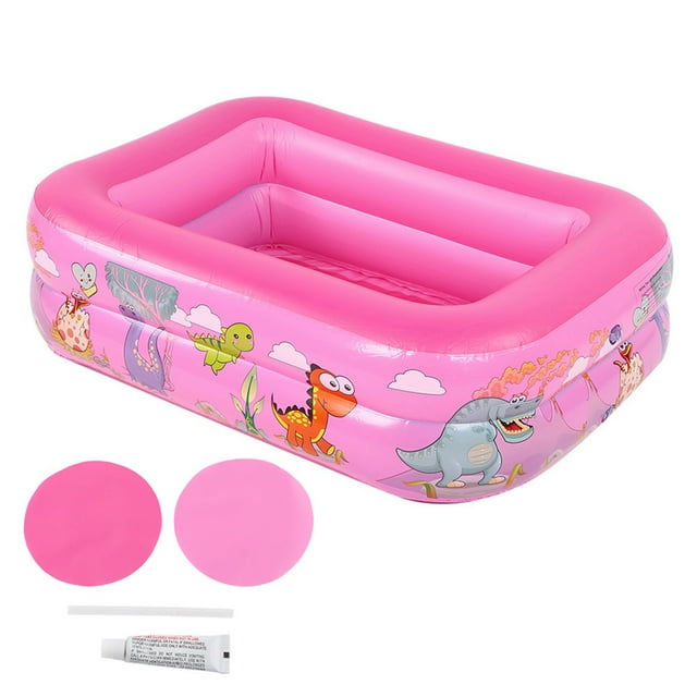Baignoire Gonflable Carrée Résistante aux Rayures, Piscine Gonflable, pour Enfants Bébés Rose