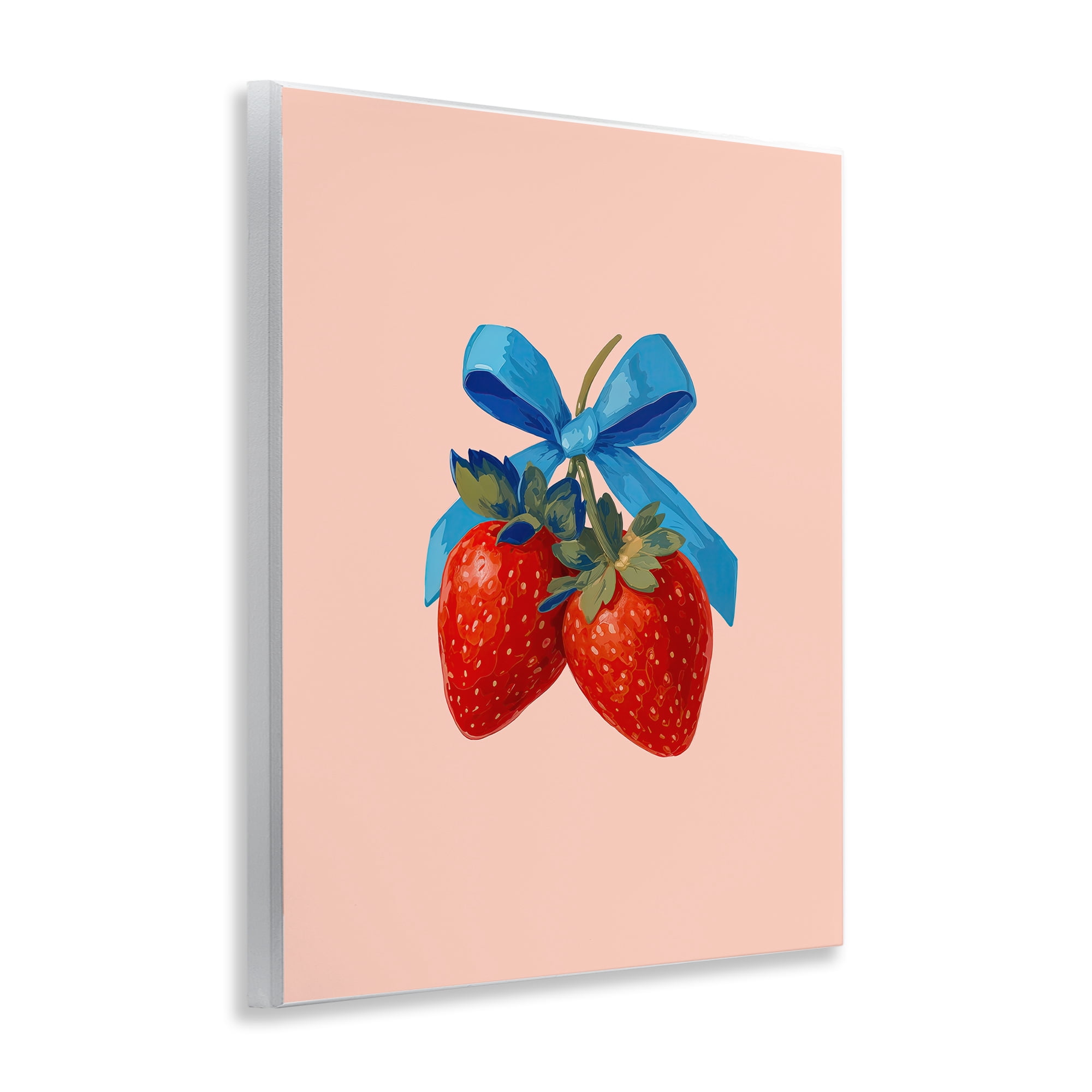 Stupell Industries Strawberry Pair with Blue Bow Wall Plaque Art, design by Imagine It Images