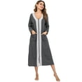 thumbnail image 7 of Aibrou Women Nightgown Long Loose Zipper Front Housecoat Sleepwear Houedress with Pockets Long Sleeve，Mulit-color, 7 of 7