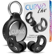 CURVD Live Stylish High-Fidelity Concert Earplugs for Live Events up to19 dB Noise Reduction, 5 Tip Sizes & Carry Case (Black)