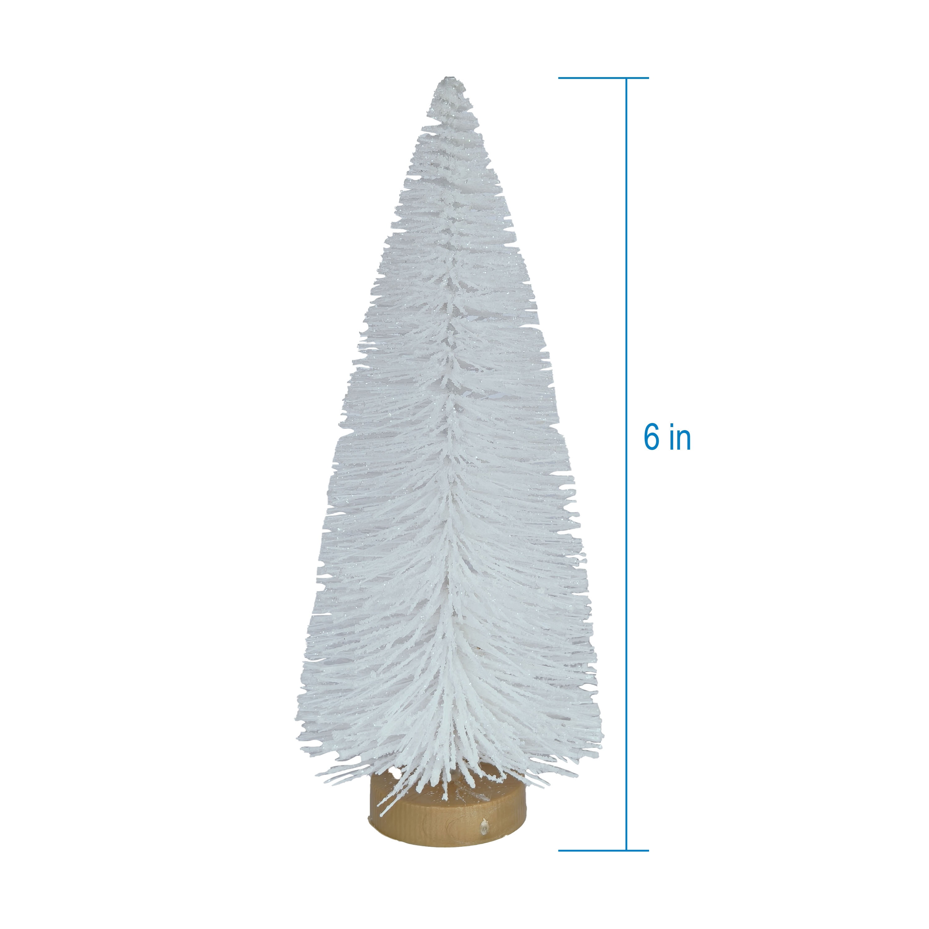 Christmas Village Pine Tree, White, 6", by Holiday Time