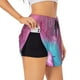 thumbnail image 1 of Balery Pink Shark Pool Fantasy Pantalones cortos deportivos para mujer con forro y dos bolsillos, elásticos, para entrenamiento, gimnasio, yoga-Small, 1 of 7