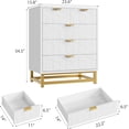 thumbnail image 3 of EastVita Modern 5 Drawer Dresser Wide Chest with Gold Metal Legs and Handles Wood Storage Organizer for Bedroom Living Room Hallway White, 3 of 6