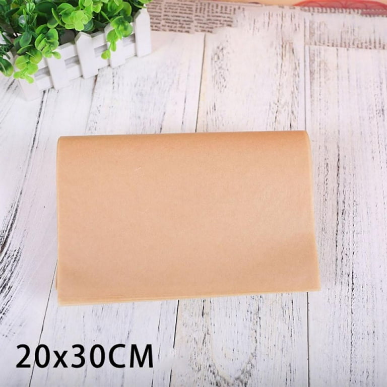 200 Pcs Home Kitchen Baking Parchment Paper Sheets Precut Unbleached Baking Cake-Making Paper Non-Stick, Brown