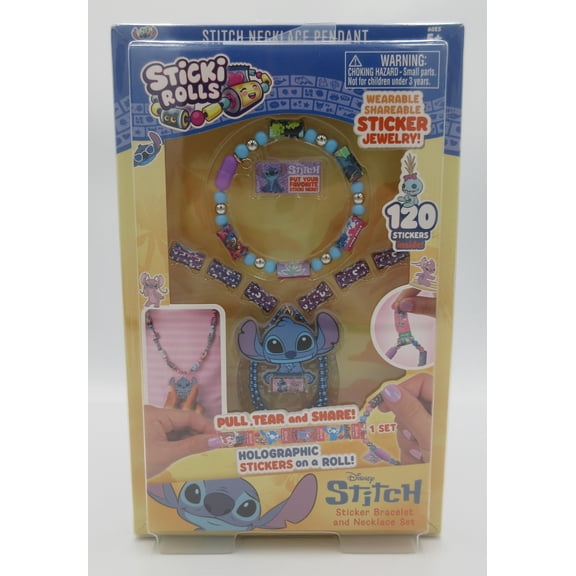 Sticki Rolls Lilo & Stitch Stitch Pendant Pack [120 Stickers Inside, Wearable, Shareable Sticker Jewelry!]