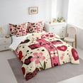 thumbnail image 3 of Homewish Cartoon Flower Loves 7-Piece Twin Bedding Sets,Happy Valentine'S Day Bedding Comforter Set,Red Beige Sheet Sets For Men Women,Luxury Bedroom Decor Reversible, 3 of 8