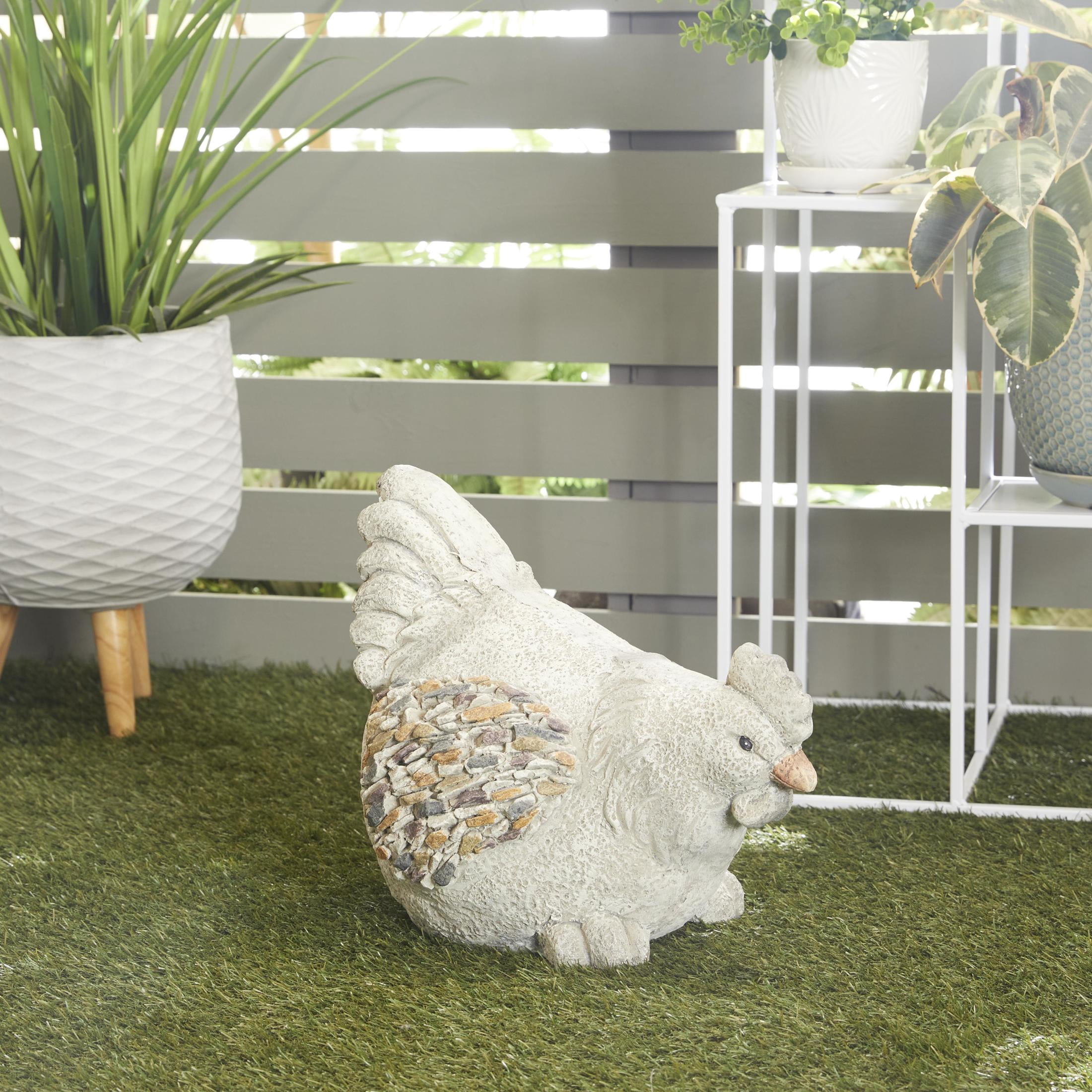 DecMode 13" Indoor Outdoor Chicken Garden Sculpture