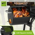 thumbnail image 2 of Dkelincs 43" Portable Charcoal Grills with Offset Smoker and Thermometer, Outdoor Barbecue Grill for BBQ Camping Picnic, 2 of 9