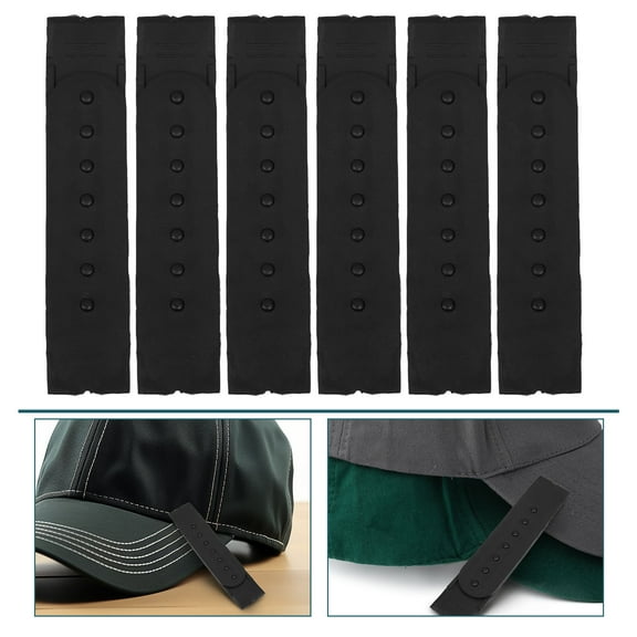 Niceauty 12Pcs Adjustable Buckles for Cap Black Plastic Snapback Strap for DIY Repairs