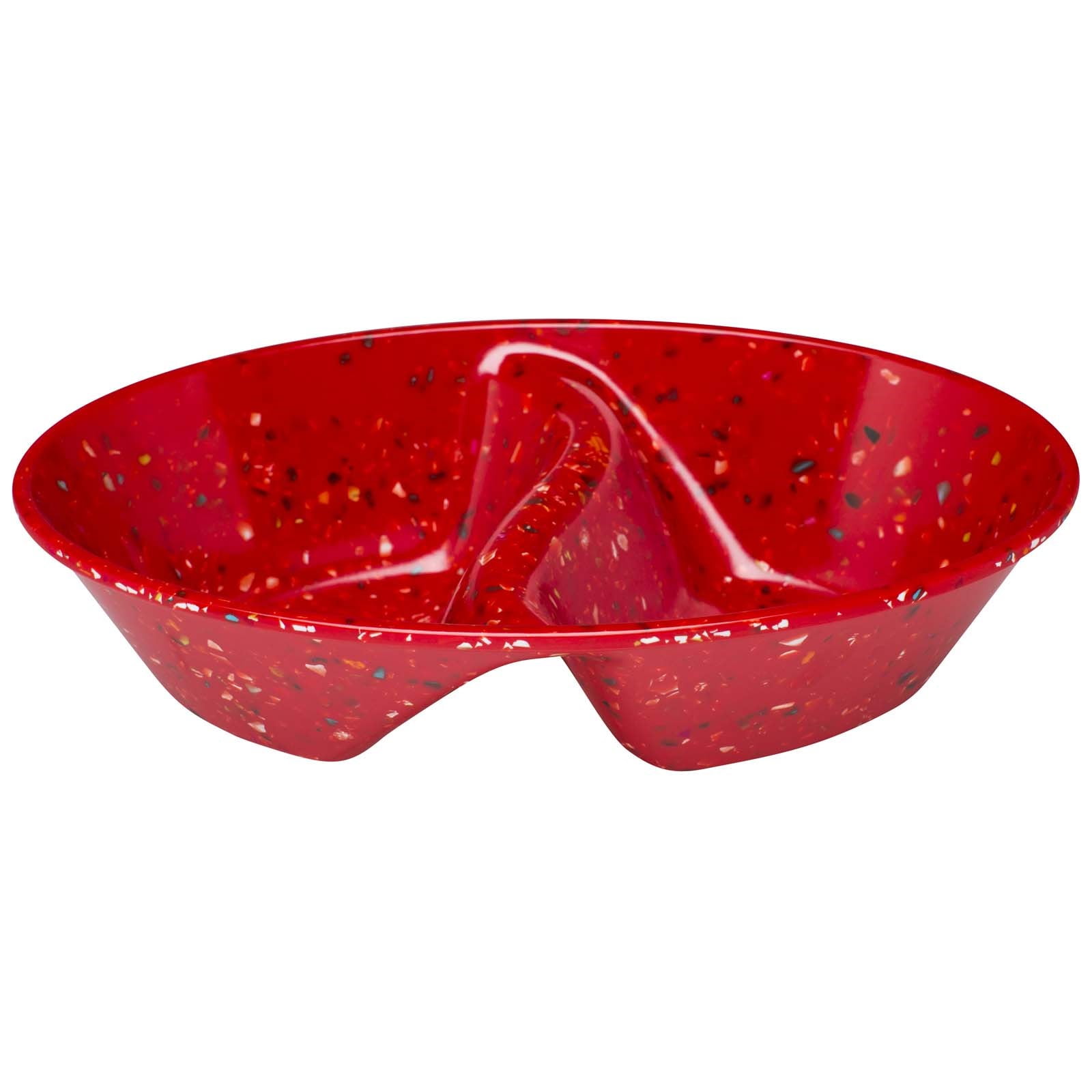 Zak DesignsConfetti Recycled Plastic Oval Divided Serving Dish Red
