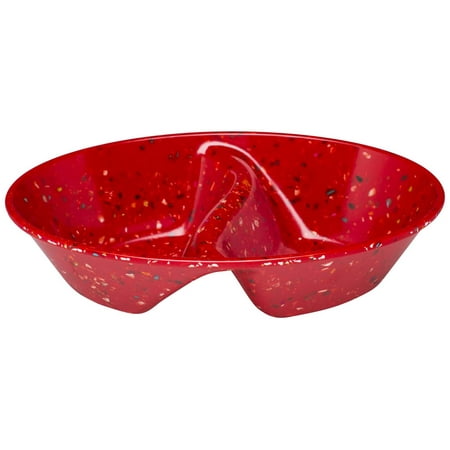 UPC 707226697457 product image for Zak DesignsConfetti Recycled Plastic Oval Divided Serving Dish - Red | upcitemdb.com