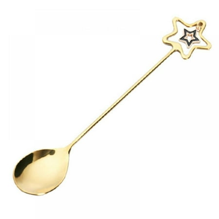 

LEMETOW 1pc Fork Spoon Stainless Steel Pendant Heart-shaped Star Love Coffee Spoon Fruit Dessert String Mixing Spoon Kichen Accessories
