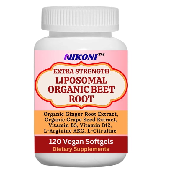Nikoni  Beet Root Supplement, Organic & Liposomal Formulation- 1000 mg, Supports Nitric Oxide Production– 120 Vegan Softgels