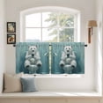 thumbnail image 3 of Bathroom Polar Bear Tier Curtains, Toilet Animals Vintage Light Filtering Kitchen Curtains, 2Pcs Rod Pocket Half Window Treatments Panels for Sink Cafe Cabinet Camper 27.5x36 Inches, 3 of 9
